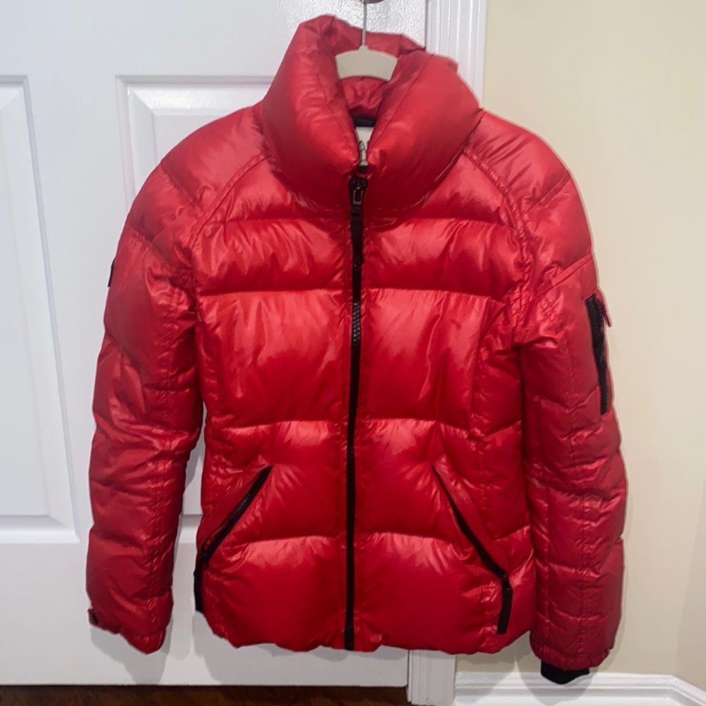 SAM red puffer jacket